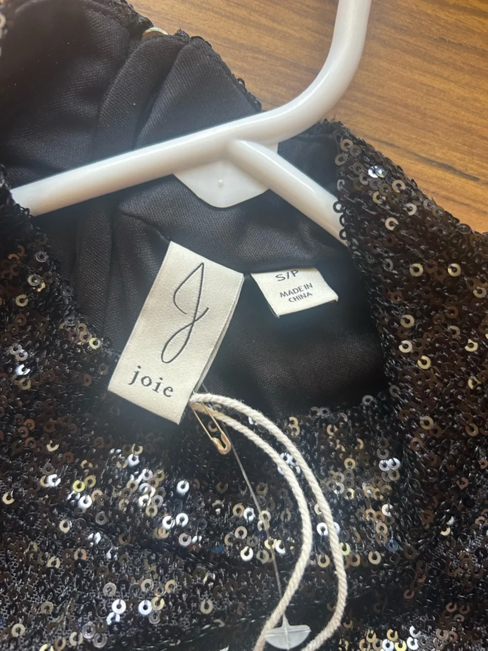 Joie‎ Black Sequin Mini Dress Puff Sleeve Party Cocktail NWOT